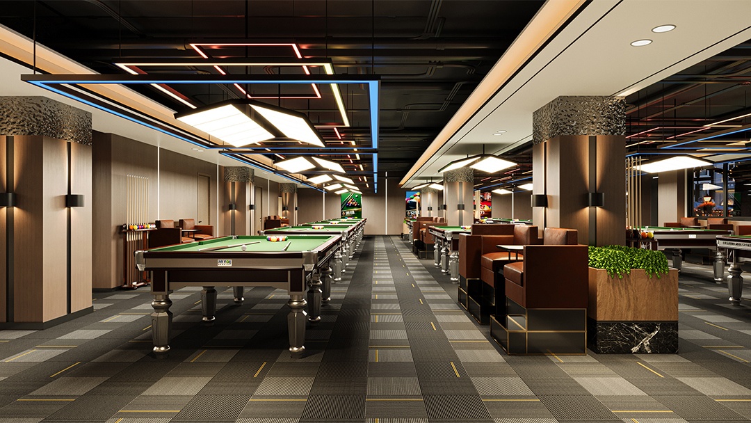杭州高端競技臺球廳裝修設(shè)計