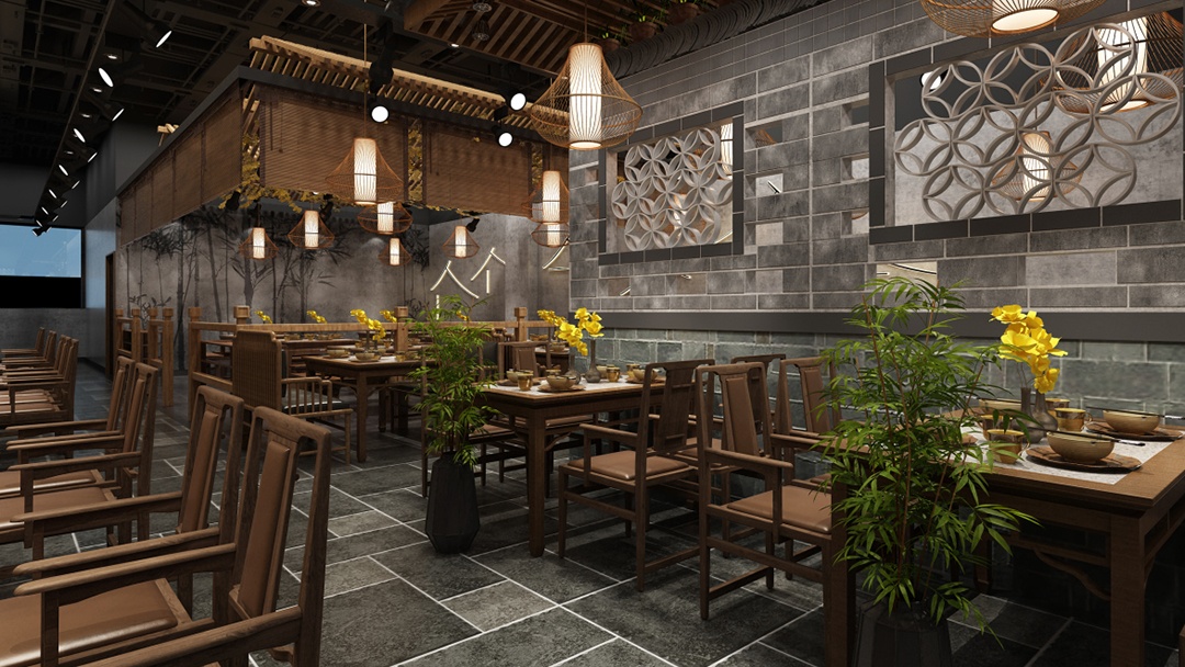 杭州中古風(fēng)快餐店裝修設(shè)計(jì)